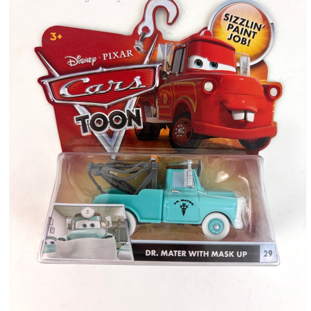 2010 Disney Pixar Cars Toon Dr Mater With Mask Up #29 Mattel Diecast Sealed